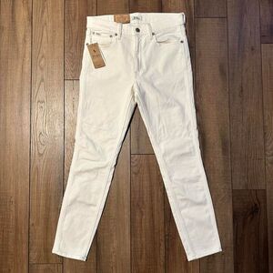 Polo Ralph Lauren women's Tompkins mid rise skinny crop white pants size‎ 28